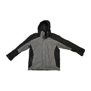 Columbia Eager Air Interchange Mens Jacket Graphite Gray XL Coat Hoodie Parka